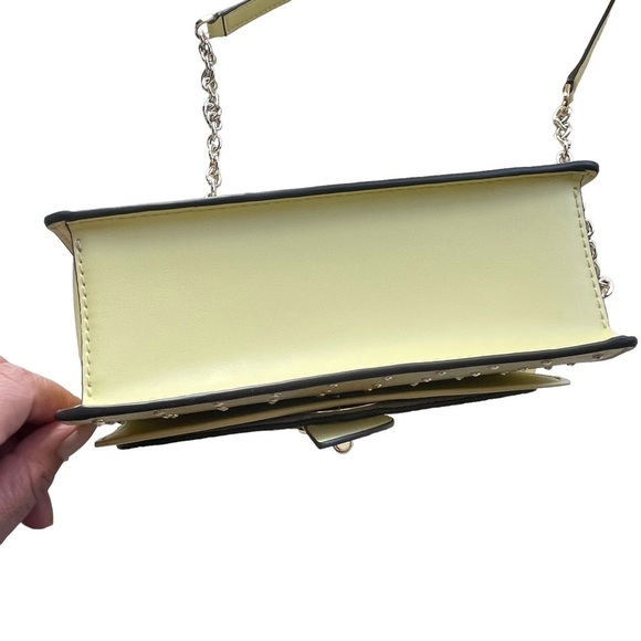 Michael Kors Greenwich Buttercup Convertible Crossbody Bag Gold Studded Chain - Picture 7 of 12